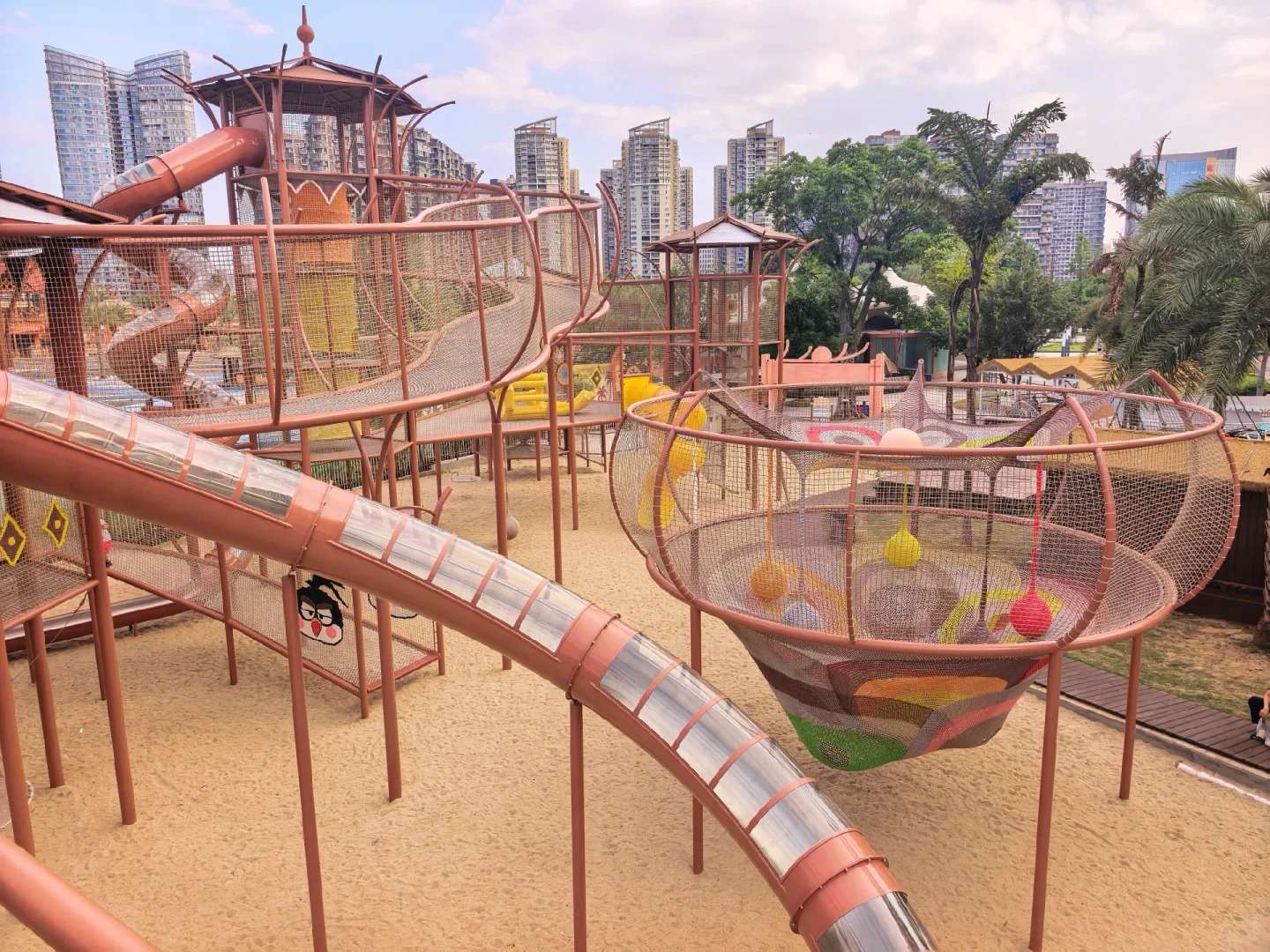 大型空中绳网连廊组合滑梯｜丛林穿越立体绳
